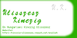 ulisszesz kinczig business card